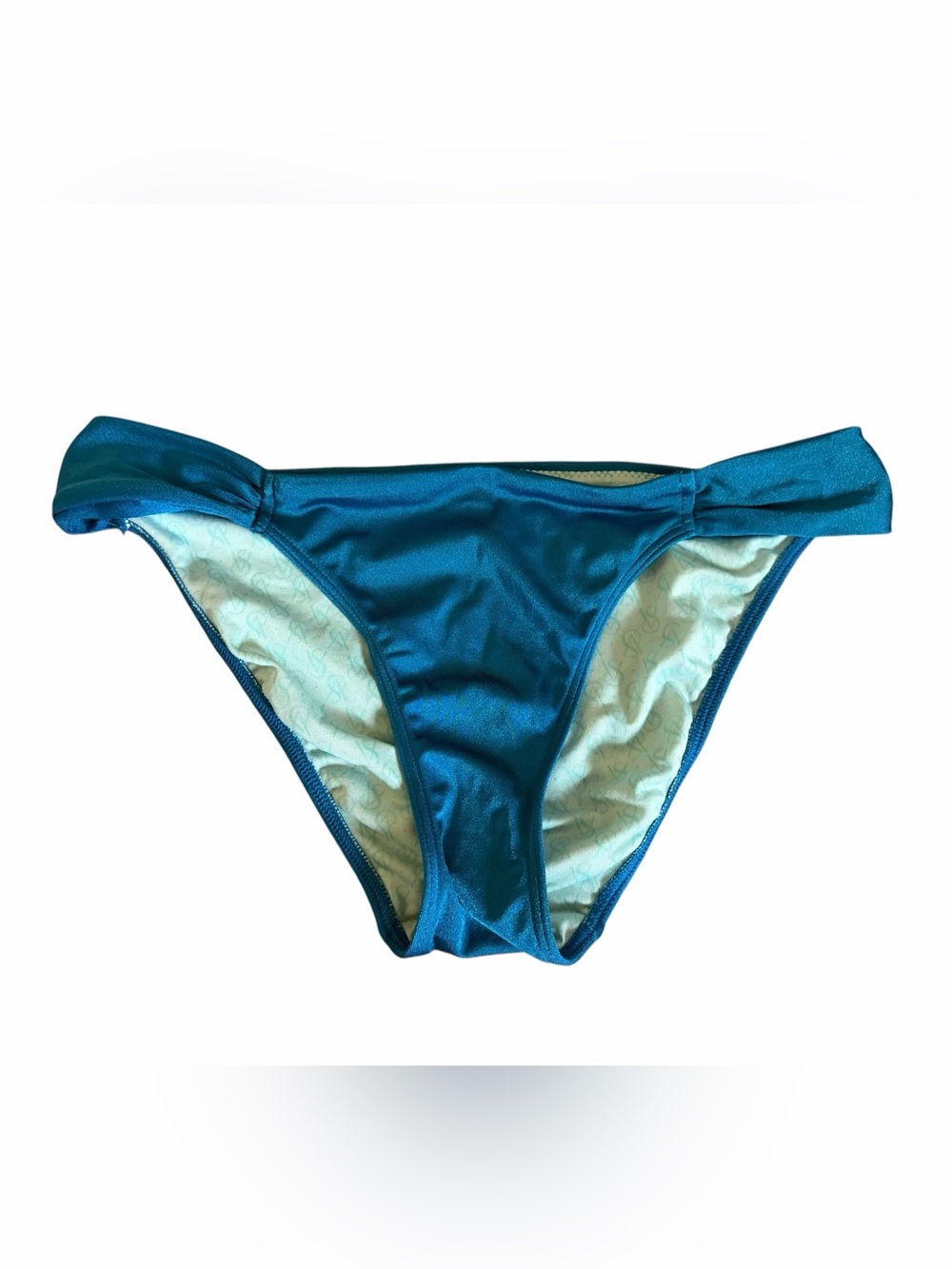Victoria's Secret Teal Blue Bikini Bottom Ruched Hip Swim Bottom Small